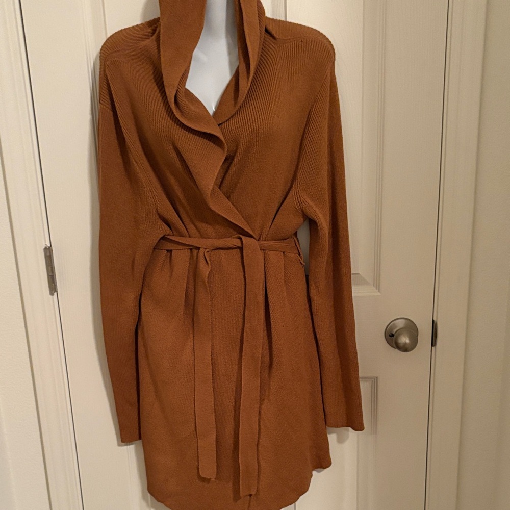 BCBG Tan Women's Belted Cardigan Sweater